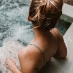 woman in clean hot tub